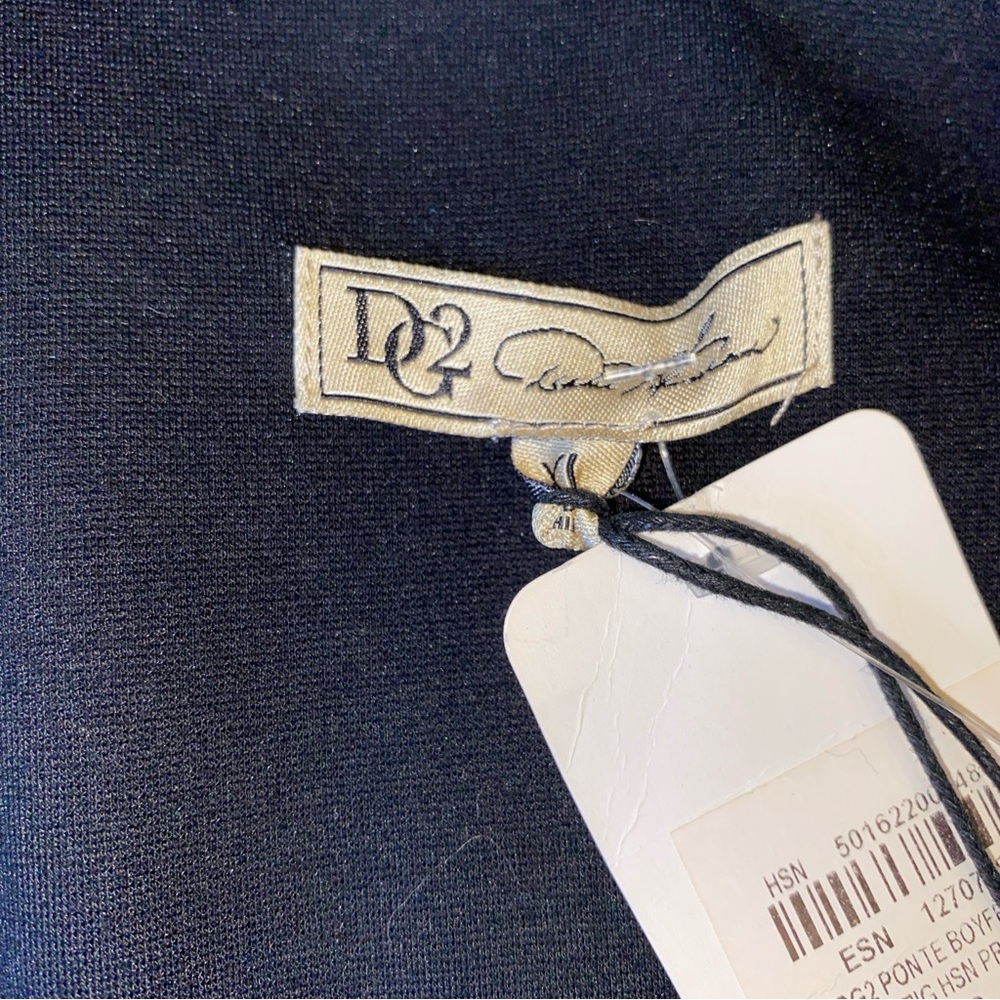 DG2 Diane Gilman Blazer Women’s XL Black Ponte Knit Boyfriend Lined Jacket NWT - Picture 3 of 6